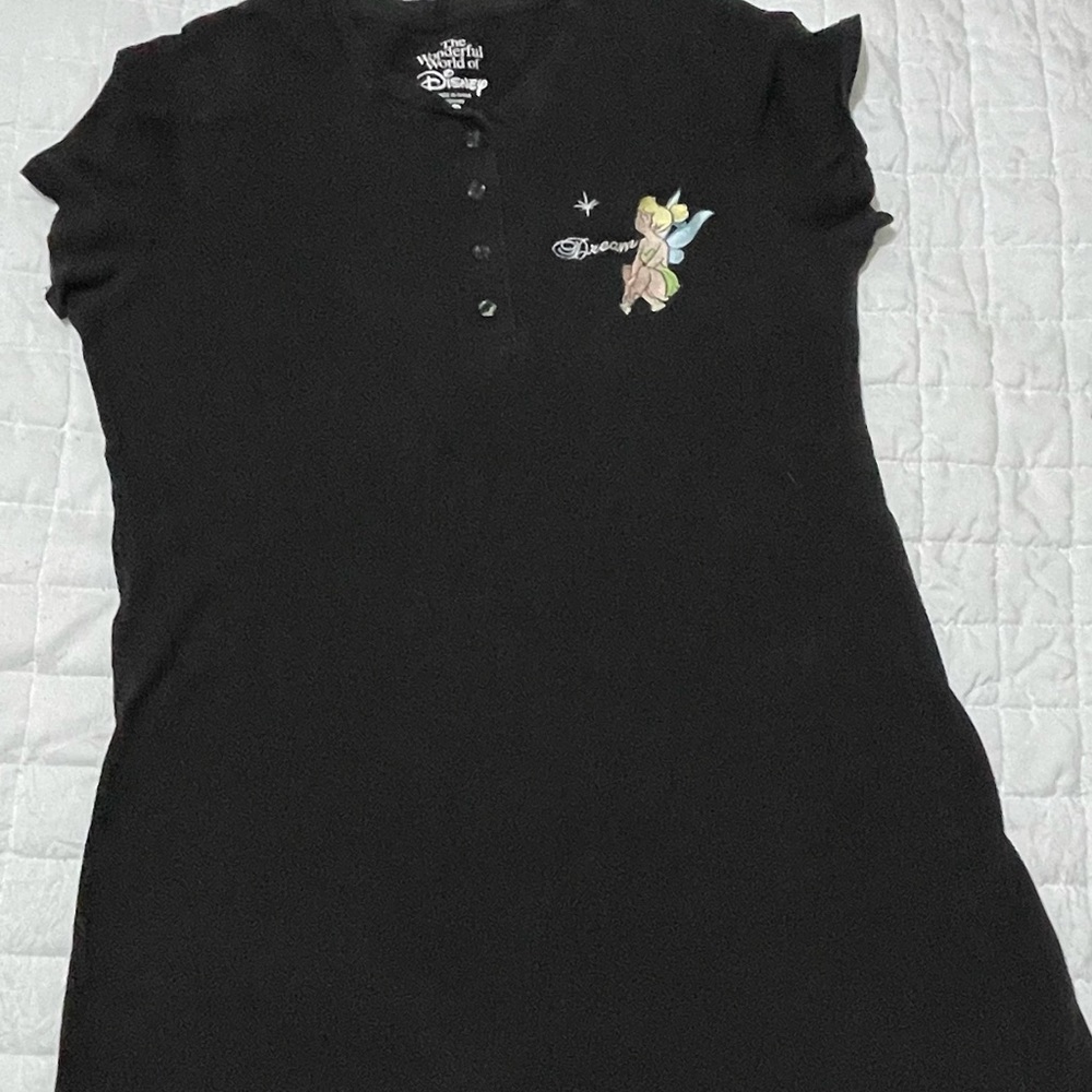 Tinker bell long short sleeved collared shirt size M